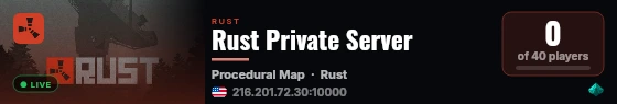 Rust Private Server live status badge