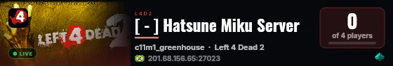 [ - ] Hatsune Miku Server live status badge