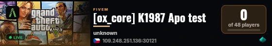 [ox_core] K1987 Apo test live status badge