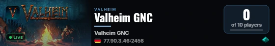 Valheim GNC live status badge