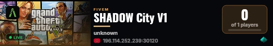 SHADOW City V1 live status badge