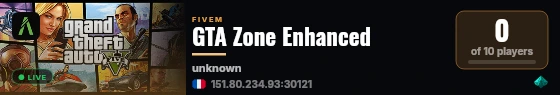 GTA Zone Enhanced live status badge