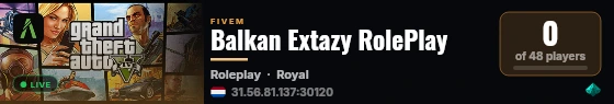 Balkan Extazy RolePlay live status badge