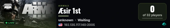 Æsir 1st live status badge