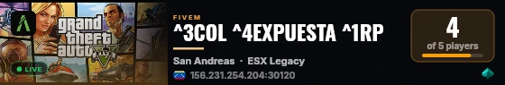 ^3COL ^4EXPUESTA ^1RP live status badge
