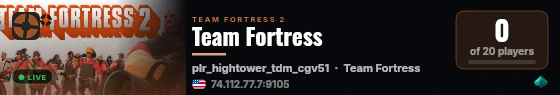 Team Fortress live status badge