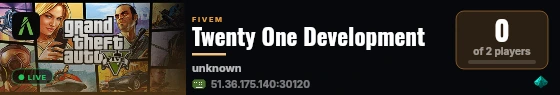 Twenty One Development live status badge