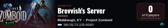 Brevvish's Server live status badge