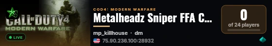 Metalheadz Sniper FFA Custom Maps live status badge