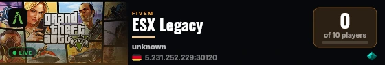 ESX Legacy live status badge