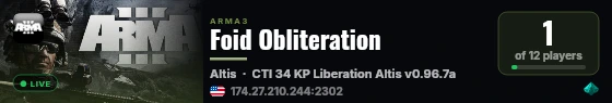 Foid Obliteration live status badge