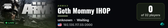 Goth Mommy IHOP live status badge