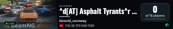 ^d[AT] Asphalt Tyrants^r   #6公开服——Hirochi赛道 live status badge