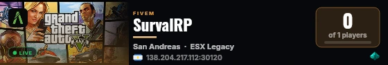 SurvalRP live status badge