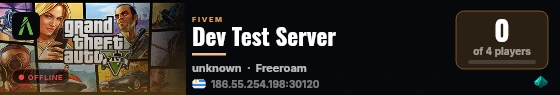 Dev Test Server live status badge