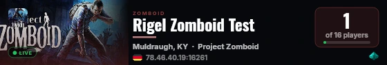 Rigel Zomboid Test live status badge