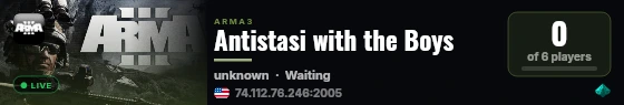 Antistasi with the Boys live status badge