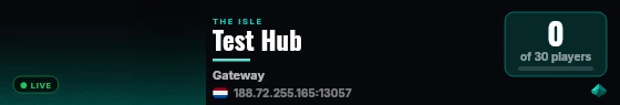 Test Hub live status badge