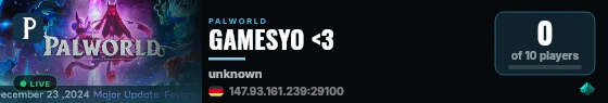 GAMESYO <3 live status badge