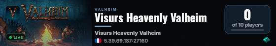 Visurs Heavenly Valheim live status badge
