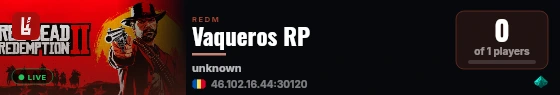 Vaqueros RP live status badge