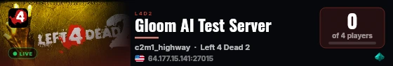 Gloom AI Test Server live status badge