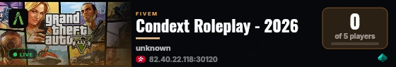 Condext Roleplay - 2026 live status badge
