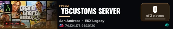 YBCUSTOMS SERVER live status badge