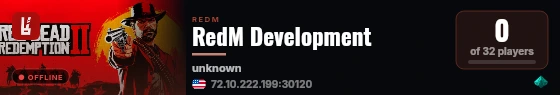 RedM Development live status badge