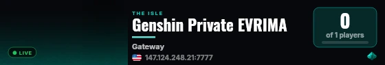 Genshin Private EVRIMA live status badge