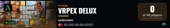 VRPEX DELUX live status badge