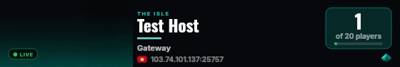 Test Host live status badge
