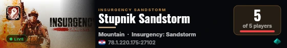 Stupnik Sandstorm live status badge