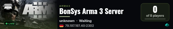 BonSys Arma 3 Server live status badge