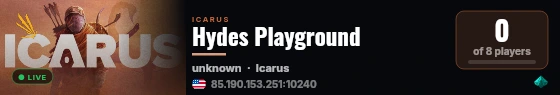Hydes Playground live status badge