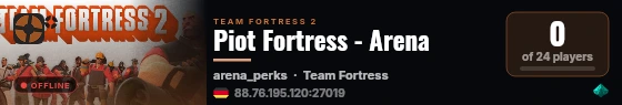 Piot Fortress - Arena live status badge