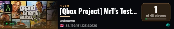 MrT's Test Server live status badge