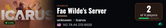 Fae Wilde's Server live status badge
