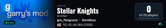 Stellar Knights live status badge