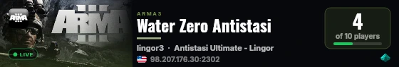 Water Zero Antistasi live status badge