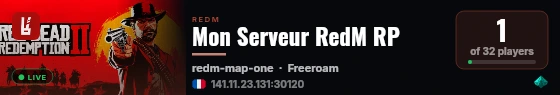 Mon Serveur RedM RP live status badge