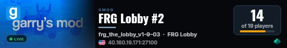 FRG Lobby #2 live status badge