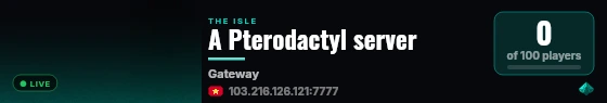A Pterodactyl server live status badge