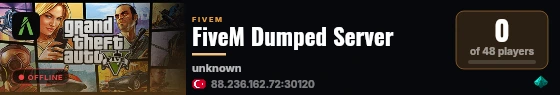 FiveM Dumped Server live status badge