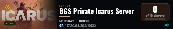 BGS Private Icarus Server live status badge