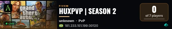 HUXPVP | SEASON 2 live status badge