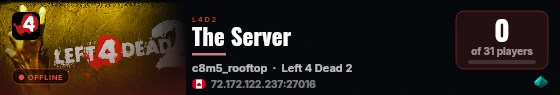 The Server live status badge