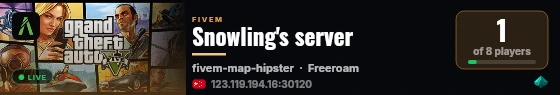 Snowling's server live status badge