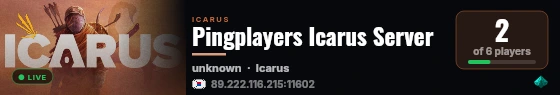 Pingplayers Icarus Server live status badge