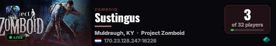 Sustingus live status badge
